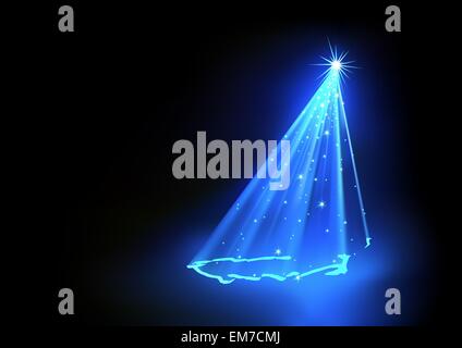 Blue Abstract Christmas Tree Illustration de Vecteur
