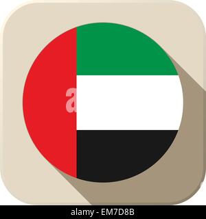 Emirats Arabes Unis l'icône Bouton Drapeau Modern Illustration de Vecteur