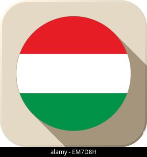 Drapeau de la Hongrie moderne l'icône du bouton Illustration de Vecteur