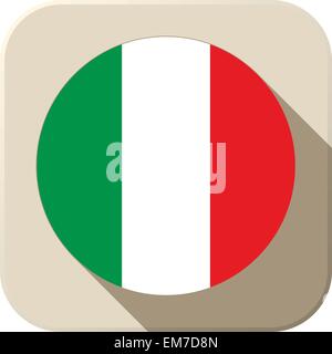 Drapeau de l'Italie moderne l'icône du bouton Illustration de Vecteur