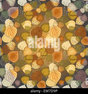 Modèle transparent avec des feuilles colorées Illustration de Vecteur
