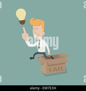 Businessman Thinking outside the box Illustration de Vecteur