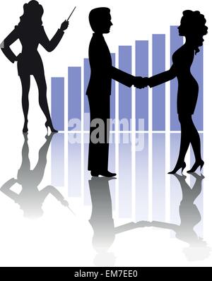 Silhouettes de gens d'affaires Illustration de Vecteur