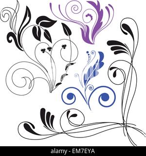 Un ensemble d'ornements colorés Illustration de Vecteur