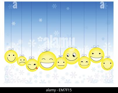 Smileys de Noël Illustration de Vecteur