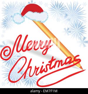 Joyeux Noël, écrit à l'encre rouge Illustration de Vecteur