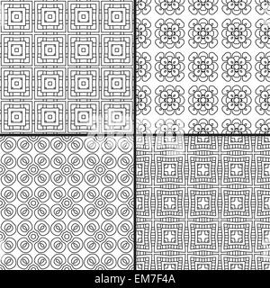 Seamless pattern set Illustration de Vecteur