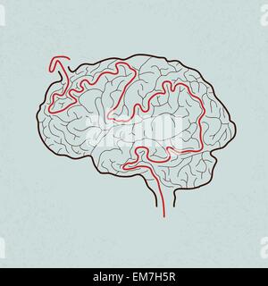 Labyrinthe du cerveau avec chemin correct , Vector EPS10 Illustration de Vecteur