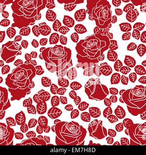 Roses rouge motif transparent Illustration de Vecteur