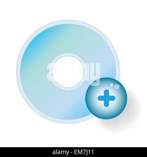 Disque compact Ajouter icône Illustration de Vecteur