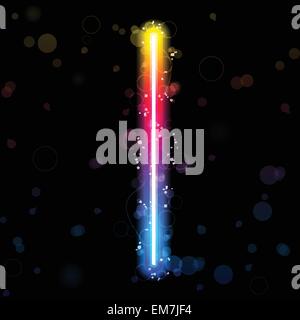 Arc-en-ciel Alphabet Glitter Sparkles avec lumières Illustration de Vecteur