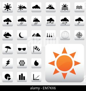 Icônes météo Illustration de Vecteur