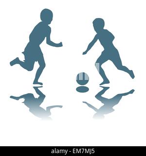 Kids playing soccer Illustration de Vecteur