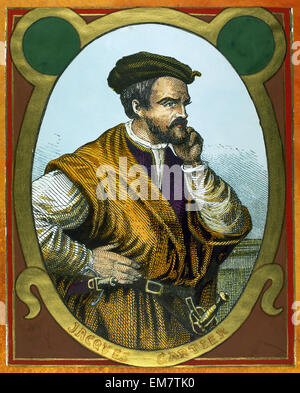 Jacques Cartier (1491 - 1557). L'explorateur français d'origine bretonne qui a affirmé ce qui est maintenant le Canada pour la France. Portrait. La couleur. Banque D'Images