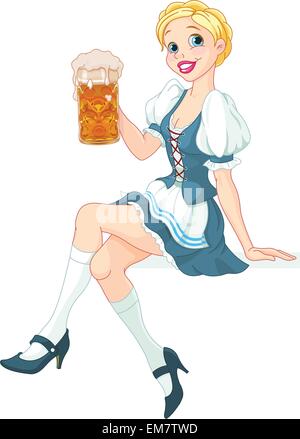 Fille de l'Oktoberfest Illustration de Vecteur