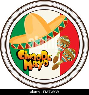 Le Cinco de Mayo stamp Illustration de Vecteur