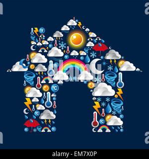 Weather Icons set house Illustration de Vecteur