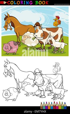 Les animaux de ferme et de l'élevage pour la coloration Illustration de Vecteur