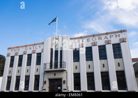 Le Daily Telegraph, bâtiment de style art déco à Napier, Nouvelle-Zélande. Banque D'Images