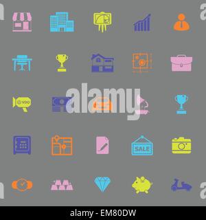 Propriété de l'actif et des icônes sur fond gris, vecteur d'actions Illustration de Vecteur