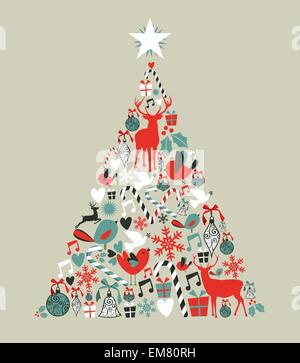 Icônes de Noël arbre de pin Illustration de Vecteur