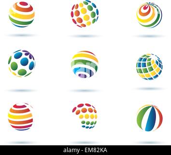 Abstract globe vector icons Illustration de Vecteur