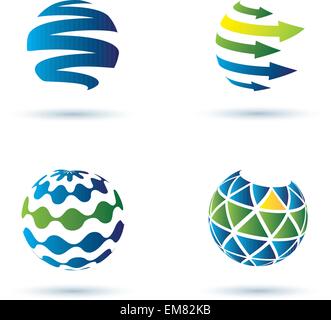 Abstract globe vector icons, concept d'entreprise Illustration de Vecteur