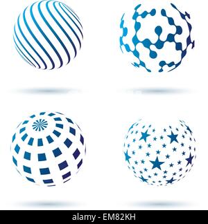 Ensemble d'Abstract globe vector icons Illustration de Vecteur