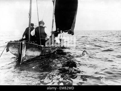 Thomas William Burgess natation le canal. 7 Septembre, 1911 Banque D'Images