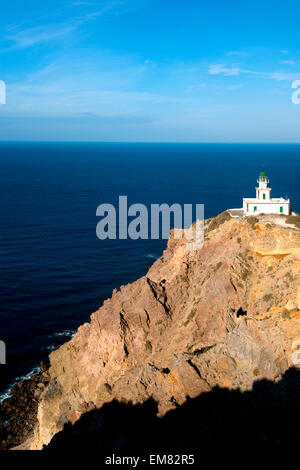 Griechenland, Kykladen, Santorin, Phare d'Akrotiri Banque D'Images