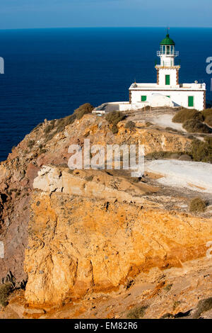 Griechenland, Kykladen, Santorin, Phare d'Akrotiri Banque D'Images