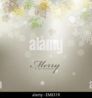 Carte de Noël de fond avec l'automne et snowflake Illustration de Vecteur