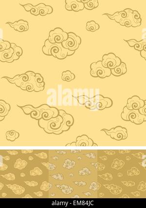 Motif nuage oriental transparente Illustration de Vecteur