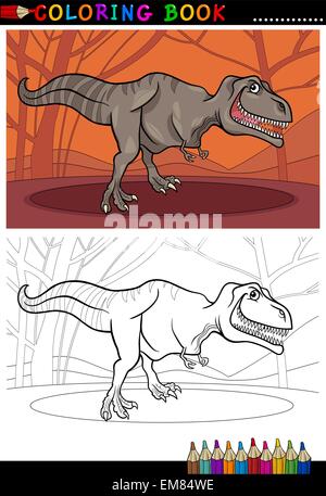 Dinosaure tyrannosaurus rex pour colorer Illustration de Vecteur