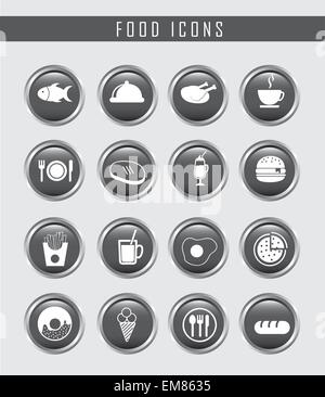 icônes de nourriture Illustration de Vecteur