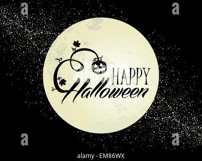 Happy Halloween citrouille et pleine lune illustration EPS10 Illustration de Vecteur
