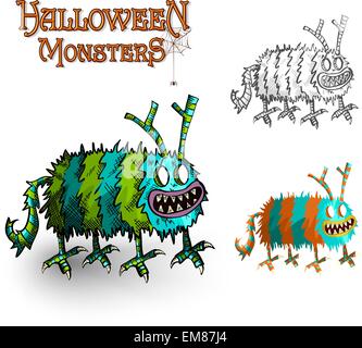 Monstres Halloween spooky jeu éléments EPS10. Illustration de Vecteur