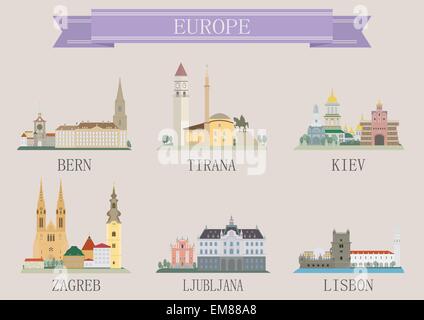 Symbole de la ville. L'Europe Illustration de Vecteur