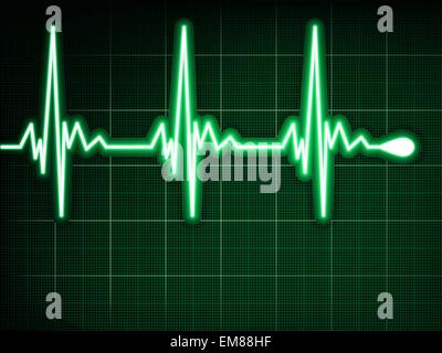 Green heart beat. Graphique d'EKG. EPS 8 Illustration de Vecteur