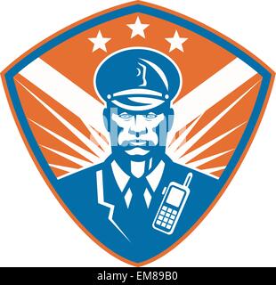 Garde de sécurité policier Policier Crest Illustration de Vecteur