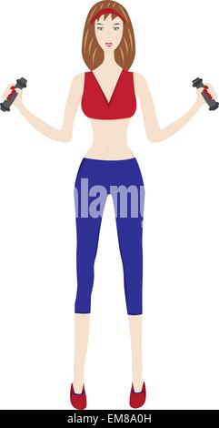 Woman working out Illustration de Vecteur
