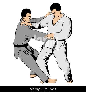 Ju-jutsu fighting Illustration de Vecteur