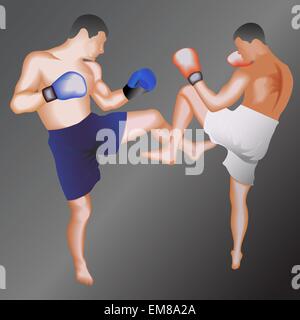 Kickboxers Illustration de Vecteur