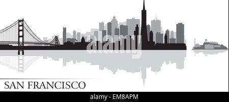 San Francisco city skyline silhouette background Illustration de Vecteur