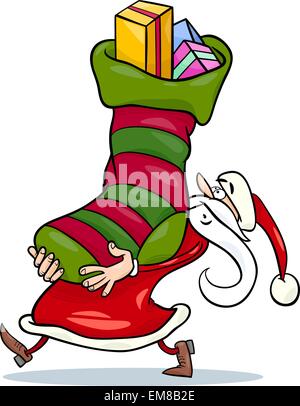 Santa Claus noël cartoon illustration Illustration de Vecteur