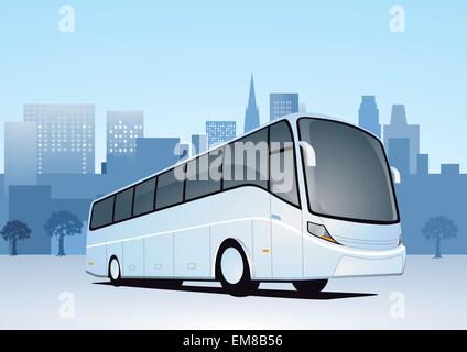 Voyage en bus de ville Illustration de Vecteur