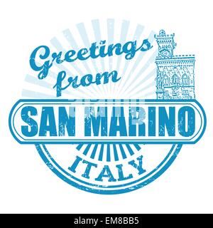 Salutations de San Marino stamp Illustration de Vecteur