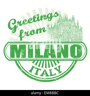 Salutations de Milano stamp Illustration de Vecteur