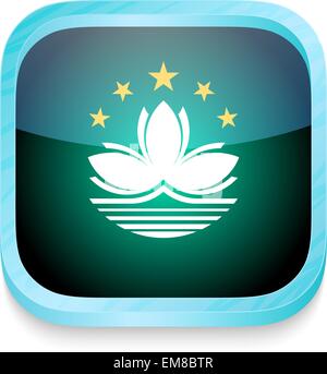Bouton de téléphone intelligent avec drapeau de Macao Illustration de Vecteur