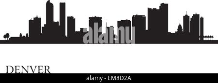 Denver city skyline silhouette background Illustration de Vecteur